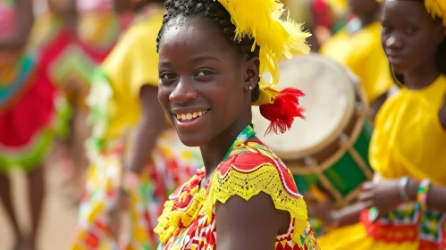 Vibrant African Woman in Traditional Costume | Smiling Portrait