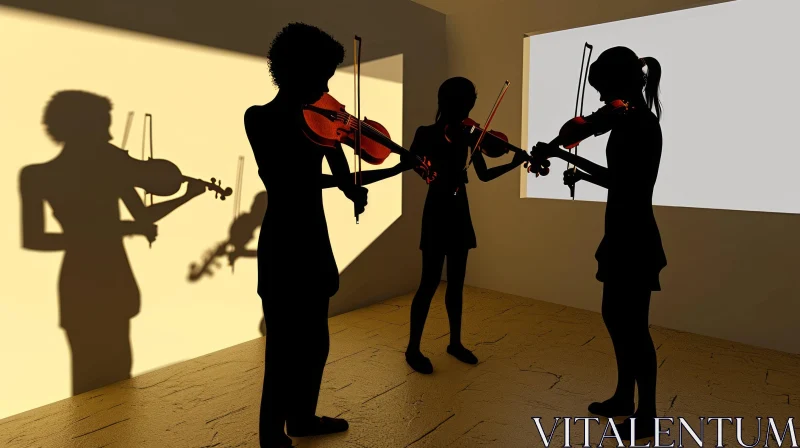 Enchanting Violin Performance in a Sunlit Room AI Image