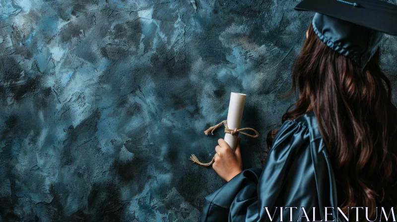 Young Woman Holding Diploma - Graduation Achievement AI Image