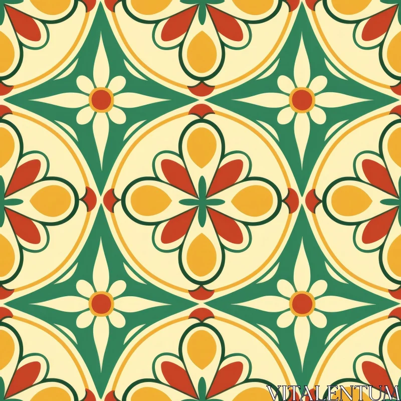 AI ART Colorful Tile Pattern - Traditional Mexican Design