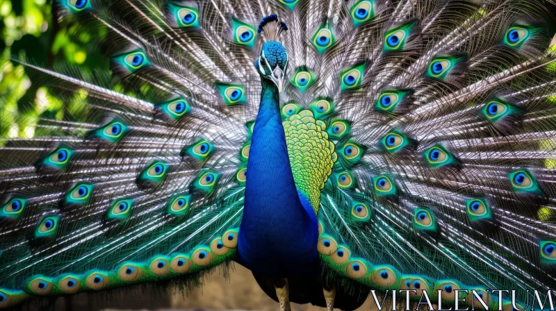 Elegant Peacock: Colorful Plumage Display AI Image