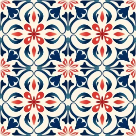 Moroccan Tiles Pattern - Geometric Shapes and Colorful Design