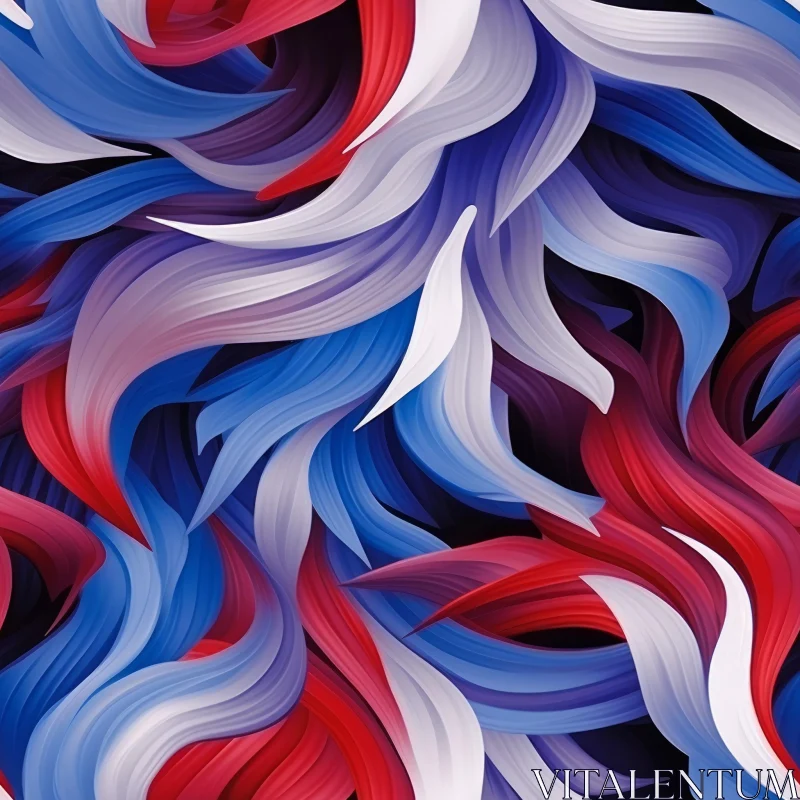 AI ART Red, White, Blue Abstract Painting