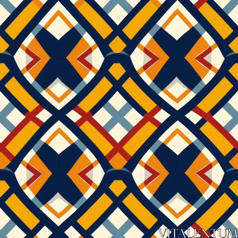 Retro Geometric Diamond Pattern - Moroccan Tilework Inspiration AI Image