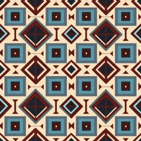 Southwestern Geometric Pattern in Red, Blue, Brown