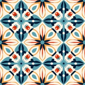 Colorful Geometric Tile Pattern - Traditional Portuguese Design