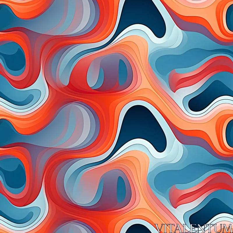Dynamic Abstract Painting with Red, Orange, Blue, and Purple Colors AI Image