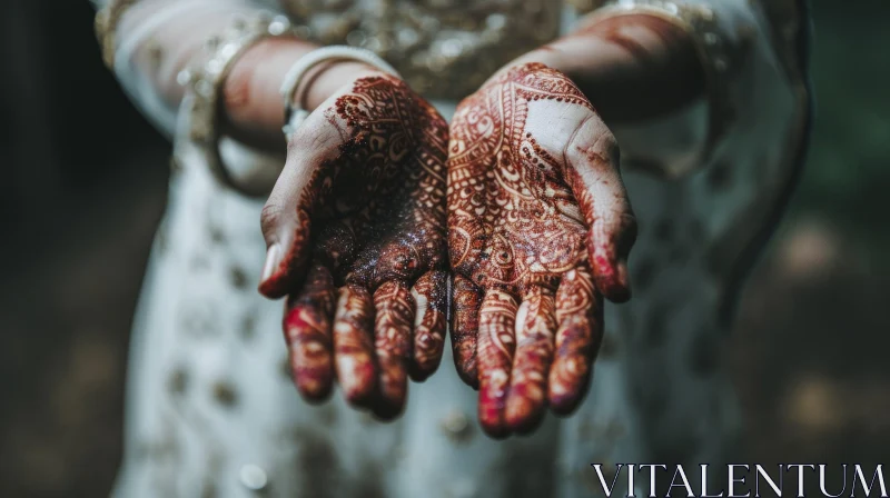 Intricate Henna-Decorated Hands: A Captivating Photo AI Image