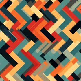 Multicolored Geometric Herringbone Pattern with 3D Effect