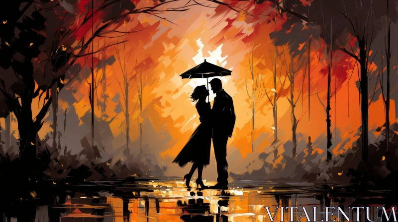 Romantic Couple Painting in Rainforest AI Image