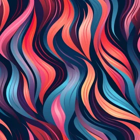 Colorful Abstract Painting with Wavy Pattern