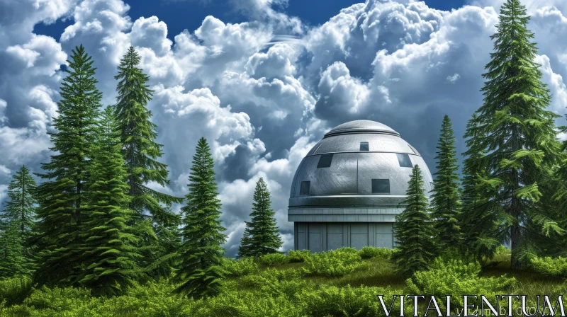 Majestic Astronomical Observatory in Serene Forest Clearing AI Image
