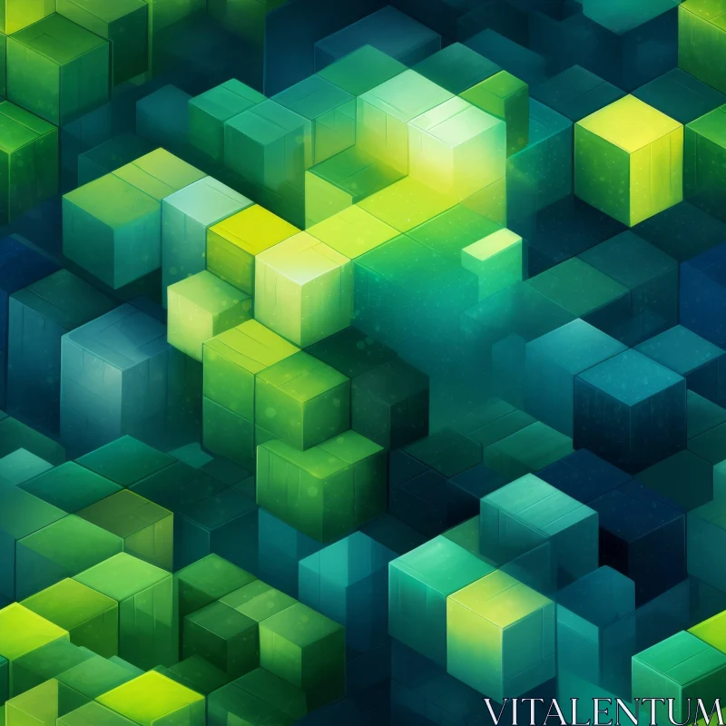Colorful Cubes Seamless Pattern for Backgrounds AI Image