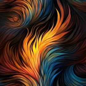 Dark Blue Abstract Painting with Expressive Brushstrokes