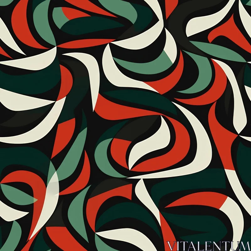 AI ART Dynamic Curved Shapes Pattern on Black Background