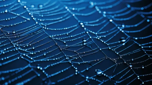 Enigmatic Spider Web with Water Droplets
