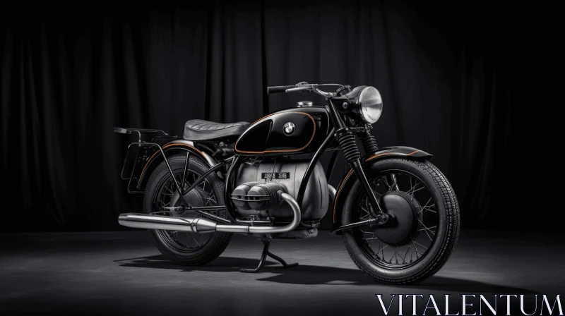 Vintage BMW Motorcycle in Photorealistic Still Life AI Image