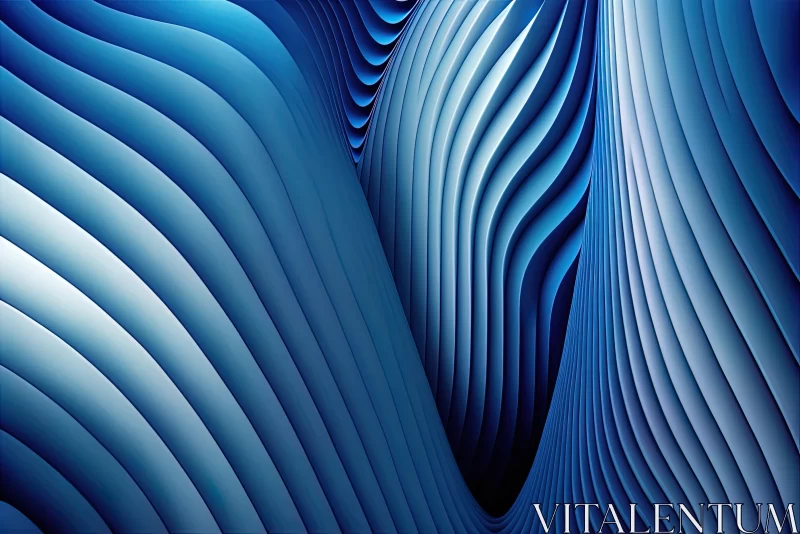 Captivating Blue Swirl Pattern in Surreal Architectural Landscapes AI Image