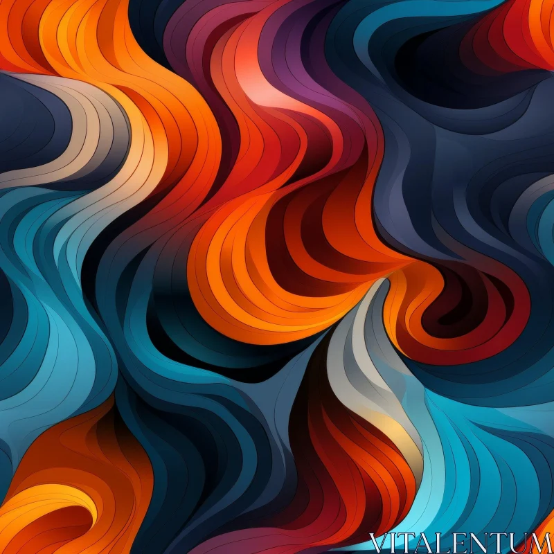 Colorful Wavy Liquid Abstract Background AI Image