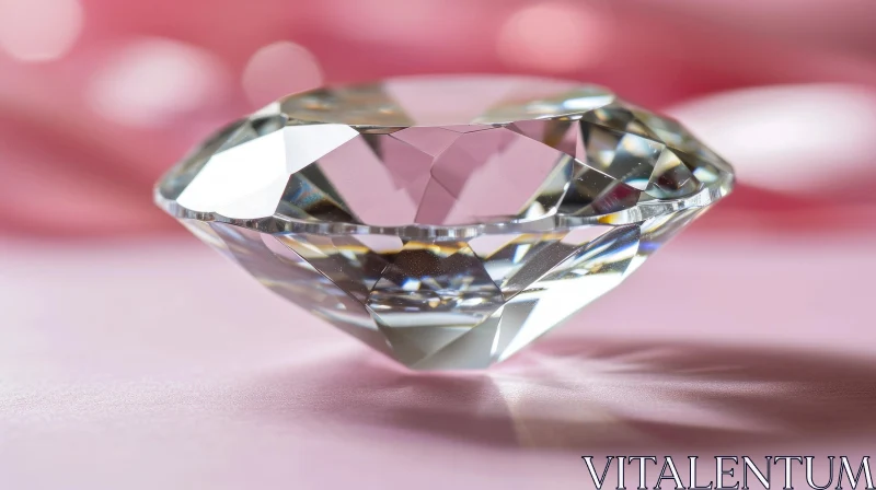 Luxurious Diamond on Pink Background AI Image