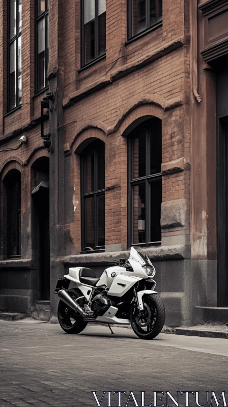 Sleek Motorcycle in Urban Environment | Minimal Retouching AI Image