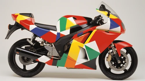 Tricolor Motorcycle: A Captivating Postmodern Deconstruction