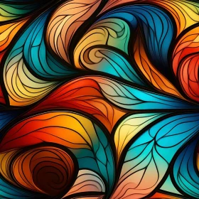 Vibrant Abstract Painting with Dynamic Shapes