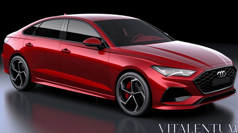 2020 Audi RS Sedan - A Captivating Artwork in Crimson and Black AI Image