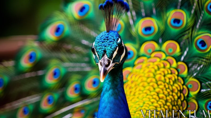 Beautiful Peacock Close-Up AI Image