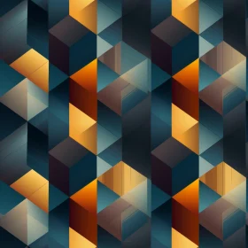 Dark Blue Geometric Cube Pattern