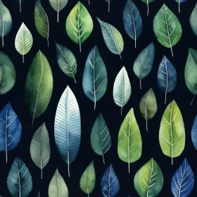 Hand-Painted Leaves Watercolor Pattern