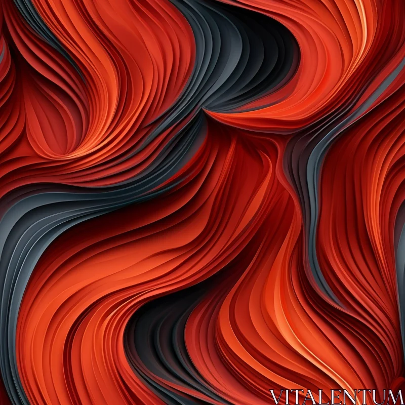 AI ART Abstract Wavy Pattern Background in Red and Orange