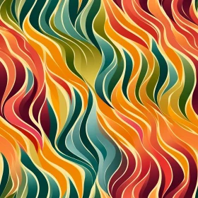 Colorful Waves Seamless Pattern - Retro Design