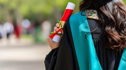 Elegant Female Graduate with Diploma - Inspiring Image