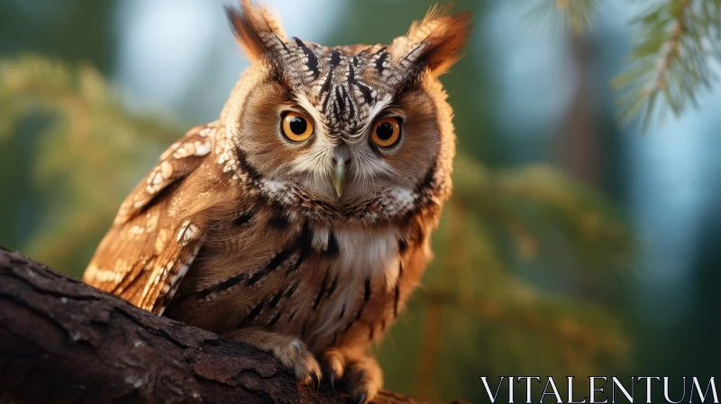 AI ART Enchanting Owl Close-Up in Forest