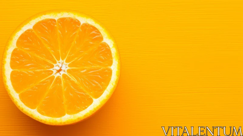 Halved Orange Close-Up on Solid Background AI Image