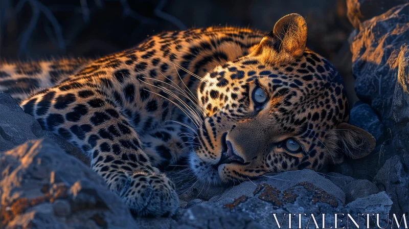 Magnificent Leopard Close-up Portrait AI Image
