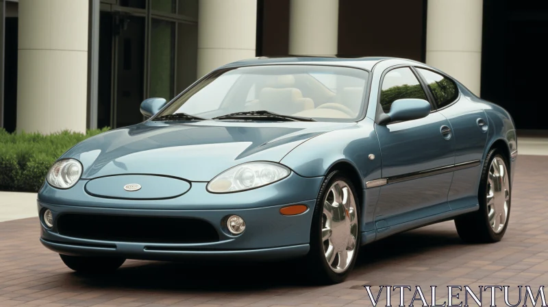 AI ART Blue Car with Understated Elegance - Y2K Aesthetic