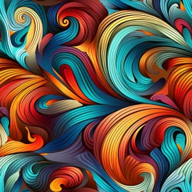 Colorful Abstract Waves Pattern