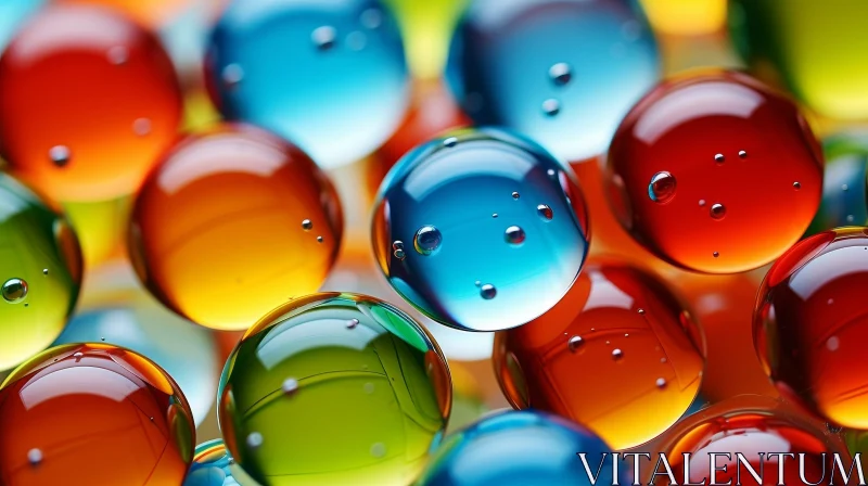 Colorful Transparent Spheres Art AI Image