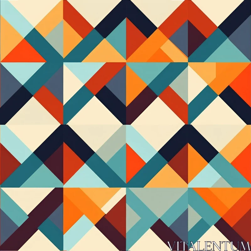 AI ART Dynamic Geometric Pattern | Blue Orange Brown Design