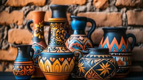 Exquisite Handmade Clay Pots with Geometric and Floral Patterns