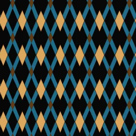Symmetrical Diamond Pattern in Blue, Brown, and Yellow