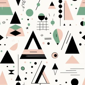 Abstract Geometric Pattern in Black, Green, and Pink