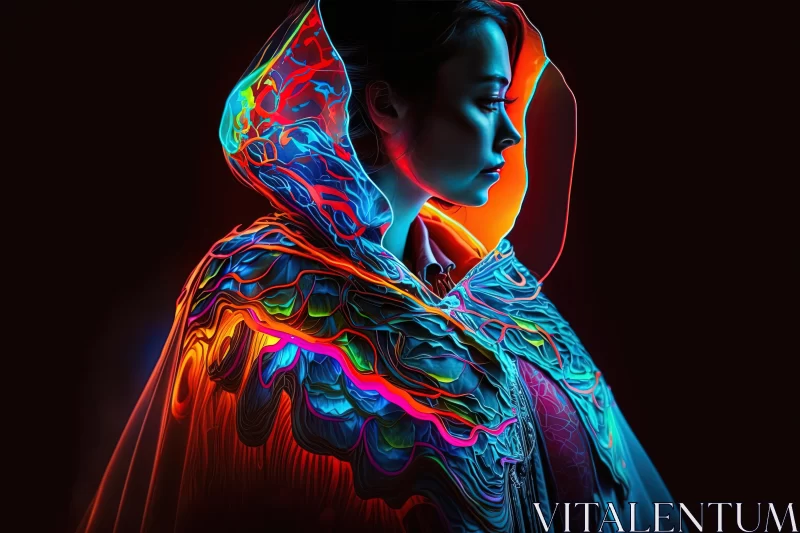 Captivating Glow-in-the-Dark Fashion: A Vibrant Fusion of Style and Fantasy AI Image