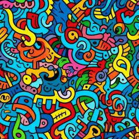 Colorful Abstract Hand-Drawn Pattern for Art Enthusiasts