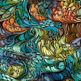 Colorful Abstract Painting with Flowing Patterns