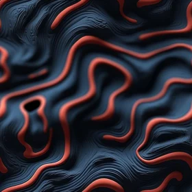 Dark Blue Background with Red Lines - Patterned Flow