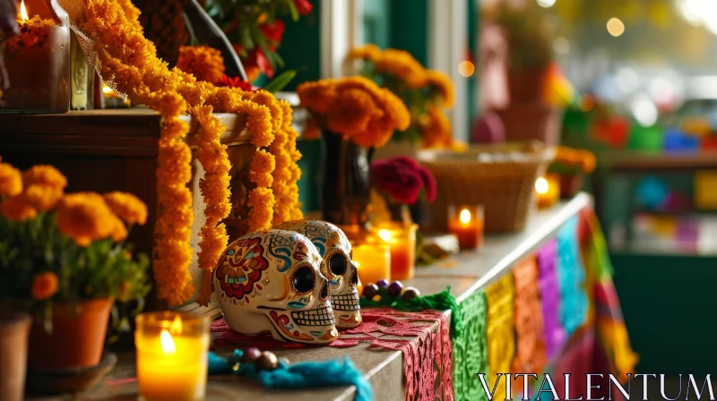 Day of the Dead Altar: A Vibrant Celebration of Life AI Image