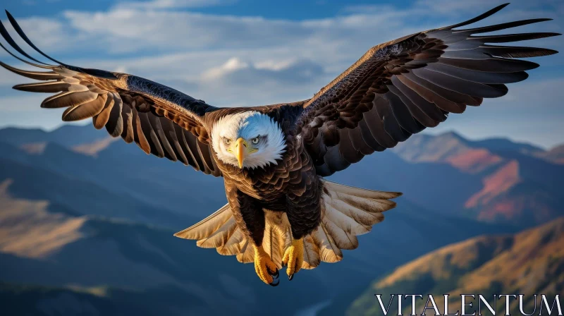 AI ART Majestic Bald Eagle Soaring in Sky
